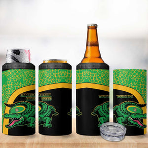 Jamaica Rugby Custom 4 in 1 Can Cooler Tumbler Go Champions - Pineapple Pattern