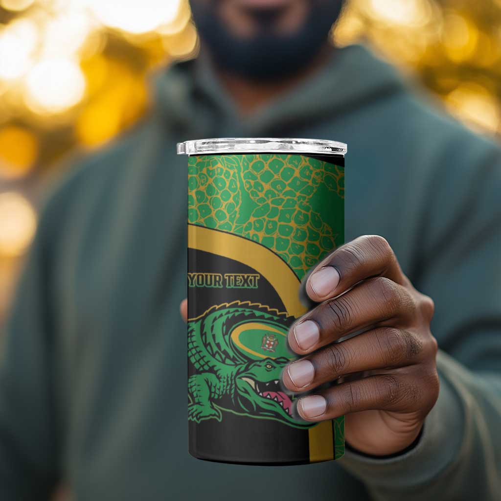 Jamaica Rugby Custom 4 in 1 Can Cooler Tumbler Go Champions - Pineapple Pattern