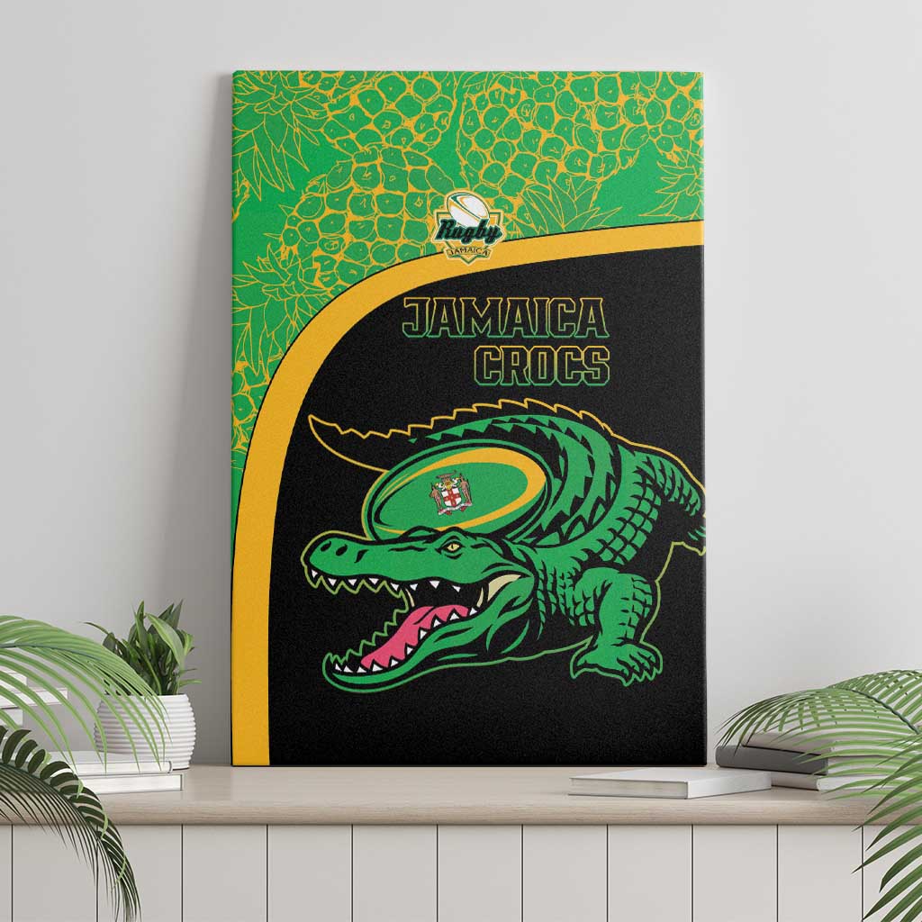 Jamaica Rugby Canvas Wall Art Go Champions - Pineapple Pattern