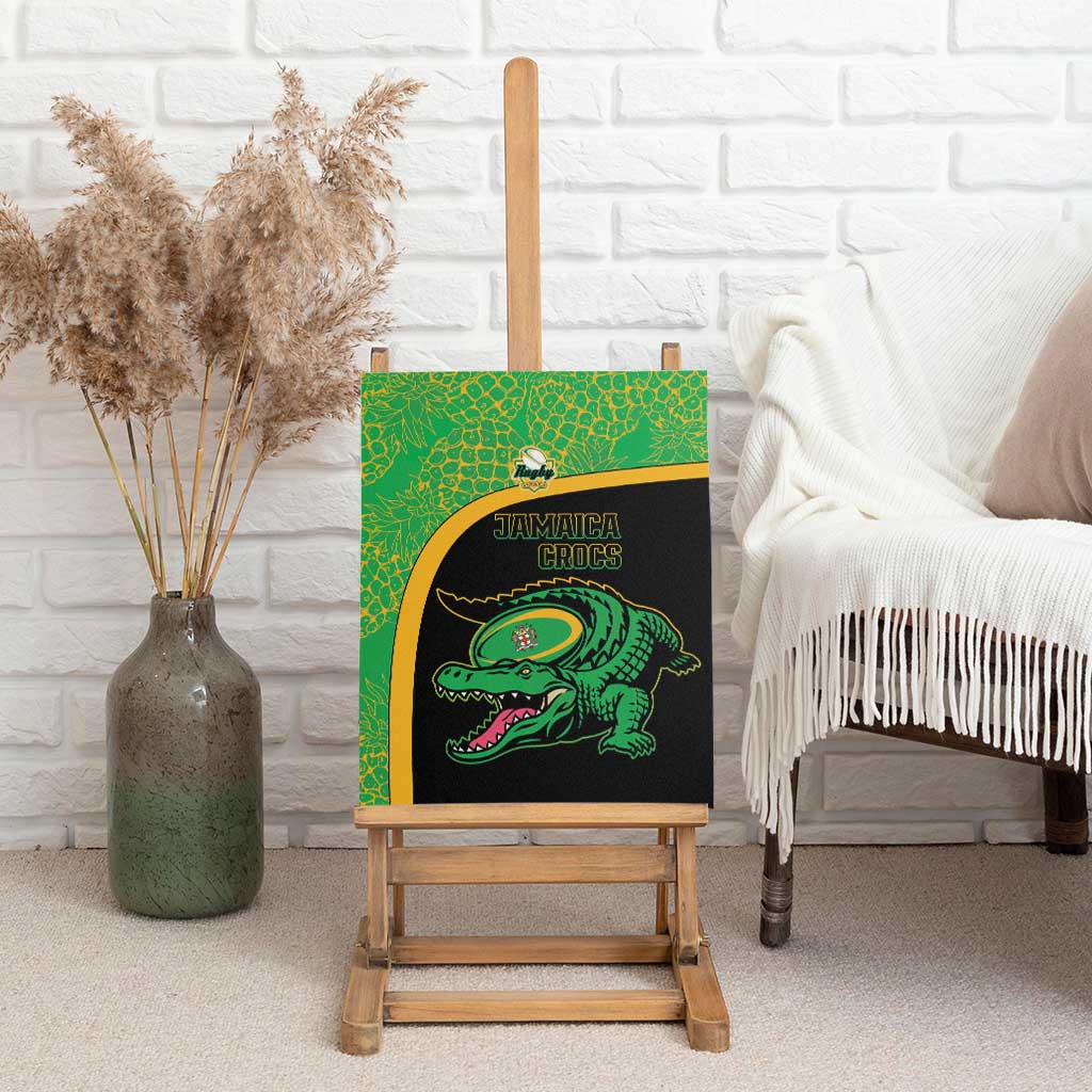 Jamaica Rugby Canvas Wall Art Go Champions - Pineapple Pattern