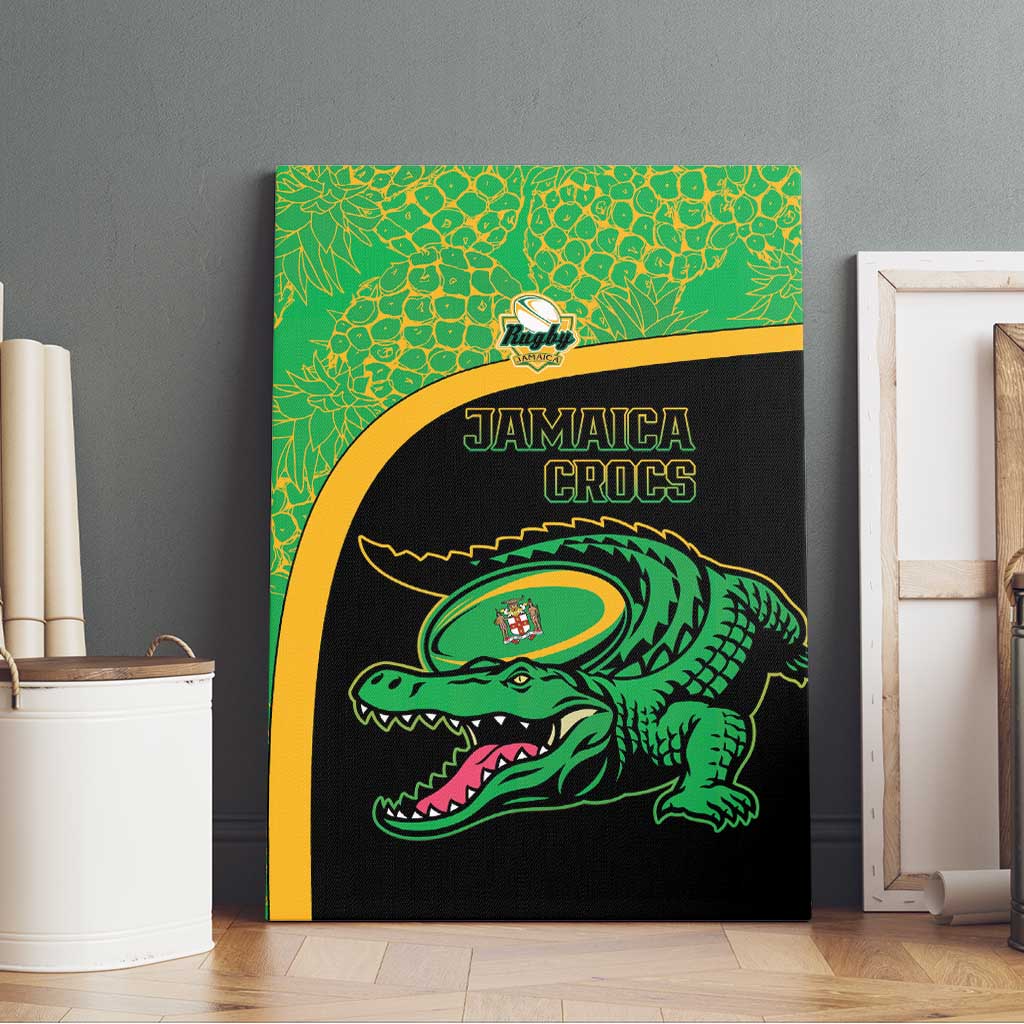 Jamaica Rugby Canvas Wall Art Go Champions - Pineapple Pattern