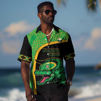 Jamaica Rugby Custom Hawaiian Shirt Go Champions - Pineapple Pattern