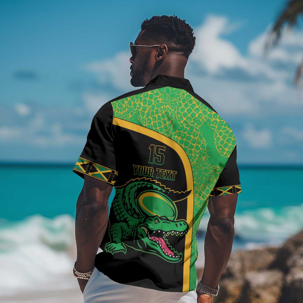 Jamaica Rugby Custom Hawaiian Shirt Go Champions - Pineapple Pattern