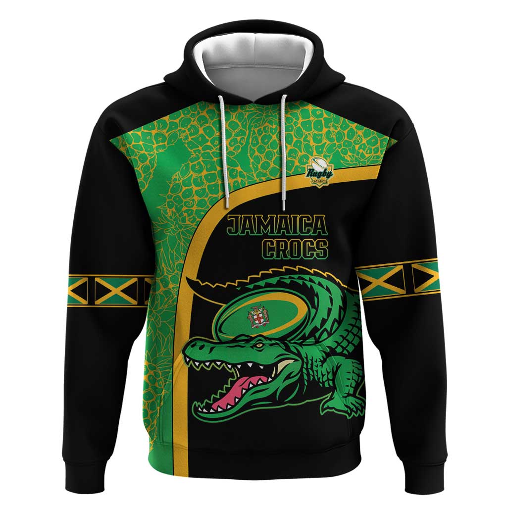 Jamaica Rugby Custom Hoodie Go Champions - Pineapple Pattern