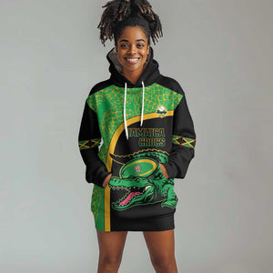 Jamaica Rugby Custom Hoodie Dress Go Champions - Pineapple Pattern
