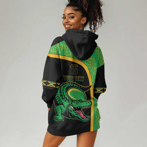 Jamaica Rugby Custom Hoodie Dress Go Champions - Pineapple Pattern