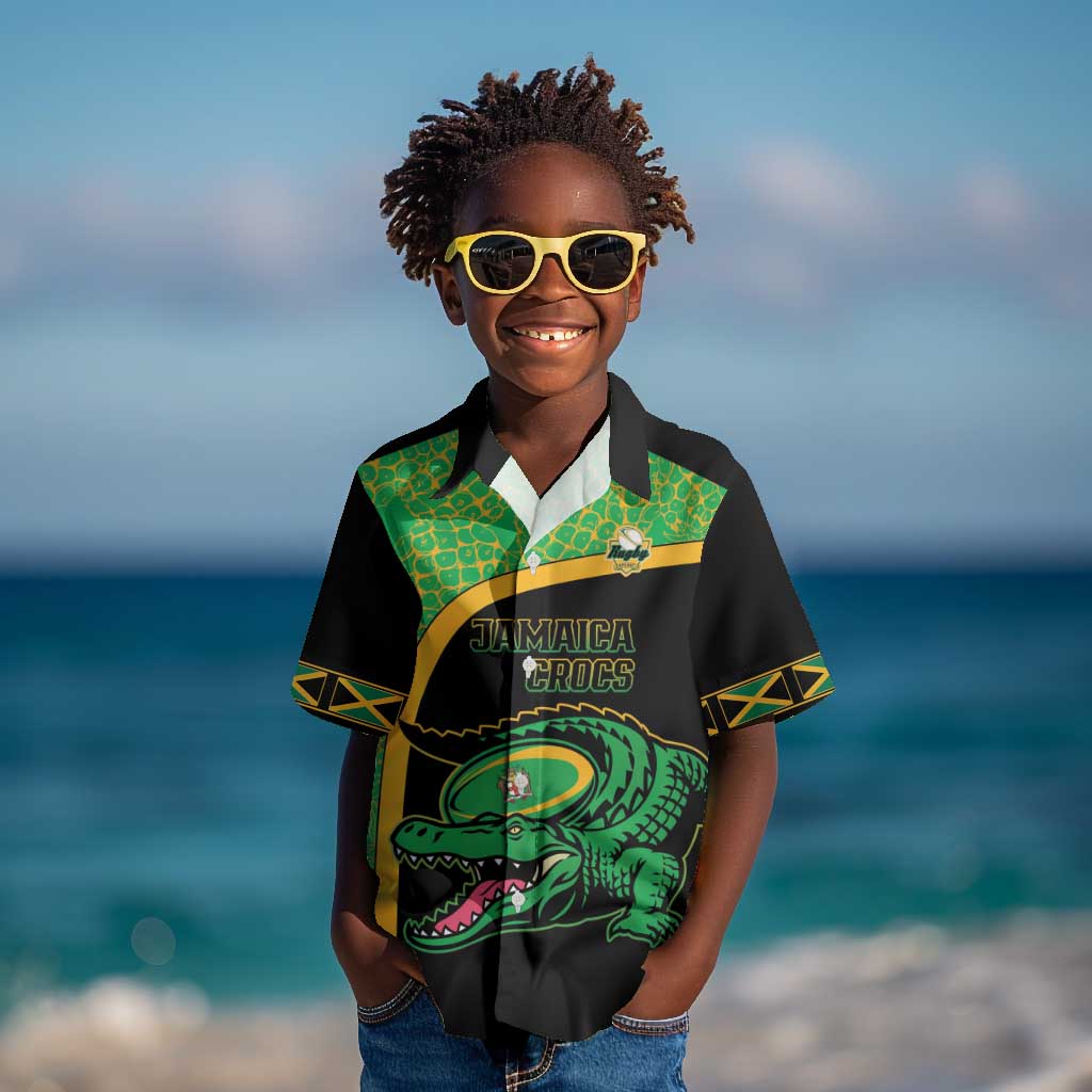 Jamaica Rugby Custom Kid Hawaiian Shirt Go Champions - Pineapple Pattern