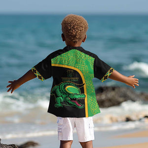 Jamaica Rugby Custom Kid Hawaiian Shirt Go Champions - Pineapple Pattern