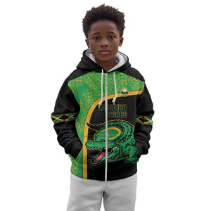 Jamaica Rugby Custom Kid Hoodie Go Champions - Pineapple Pattern