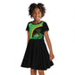 Jamaica Rugby Custom Kid Short Sleeve Dress Go Champions - Pineapple Pattern