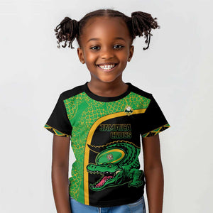 Jamaica Rugby Custom Kid T shirt Go Champions - Pineapple Pattern