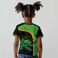 Jamaica Rugby Custom Kid T shirt Go Champions - Pineapple Pattern