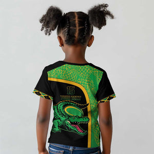 Jamaica Rugby Custom Kid T shirt Go Champions - Pineapple Pattern
