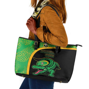 Jamaica Rugby Leather Tote Bag Go Champions - Pineapple Pattern
