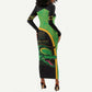 Jamaica Rugby Custom Long Sleeve Bodycon Dress Go Champions - Pineapple Pattern