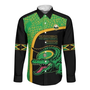 Jamaica Rugby Custom Long Sleeve Button Shirt Go Champions - Pineapple Pattern
