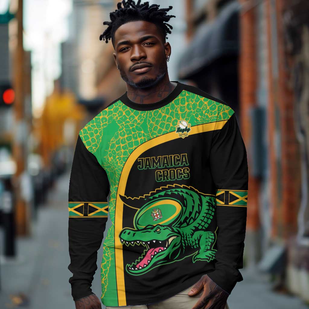 Jamaica Rugby Custom Long Sleeve Shirt Go Champions - Pineapple Pattern