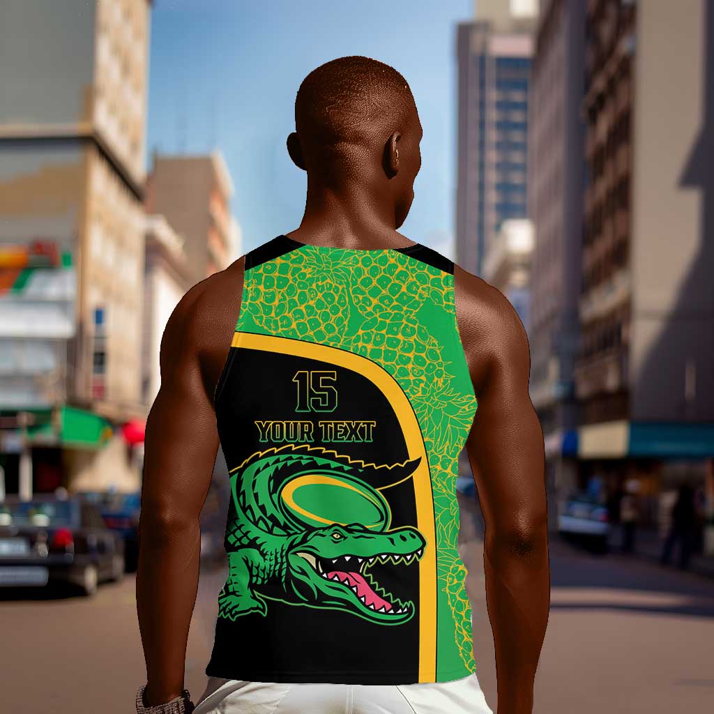 Jamaica Rugby Custom Men Tank Top Go Champions - Pineapple Pattern