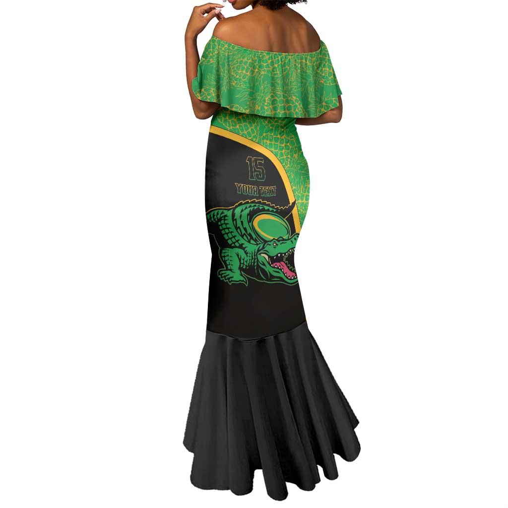 Jamaica Rugby Custom Mermaid Dress Go Champions - Pineapple Pattern