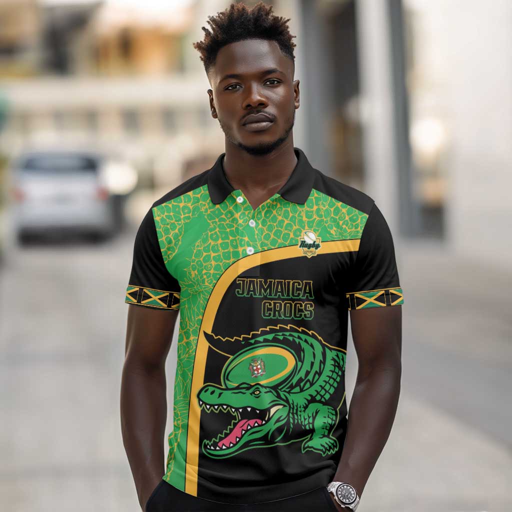 Jamaica Rugby Custom Polo Shirt Go Champions - Pineapple Pattern