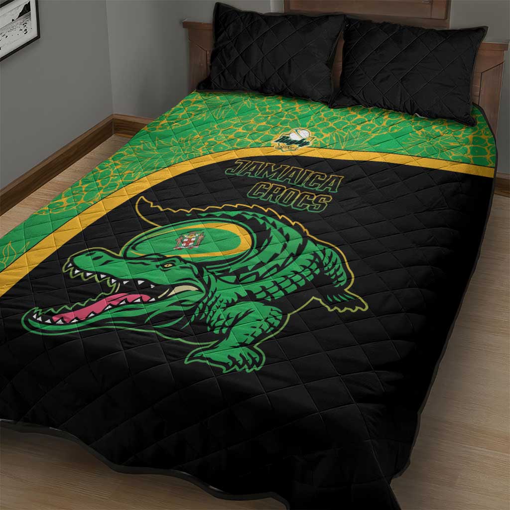 Jamaica Rugby Quilt Bed Set Go Champions - Pineapple Pattern