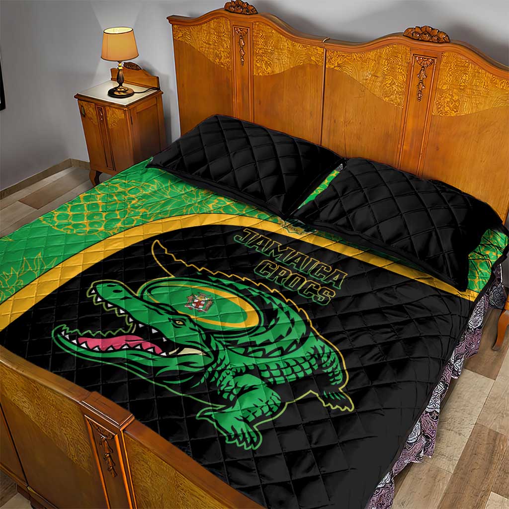 Jamaica Rugby Quilt Bed Set Go Champions - Pineapple Pattern