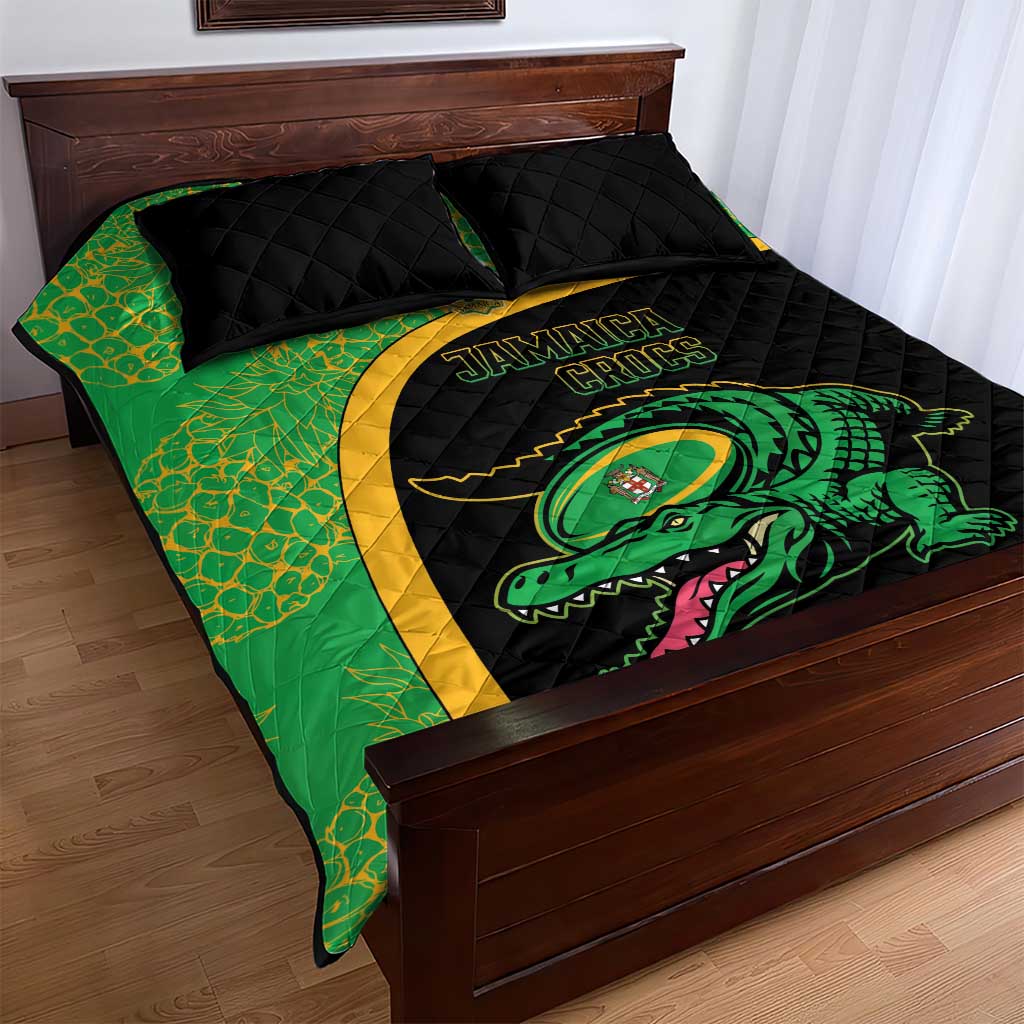 Jamaica Rugby Quilt Bed Set Go Champions - Pineapple Pattern