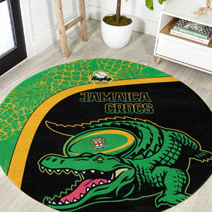 Jamaica Rugby Round Carpet Go Champions - Pineapple Pattern