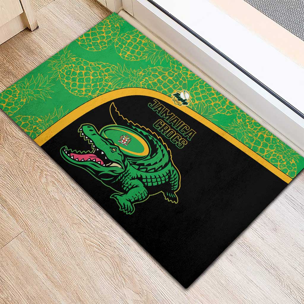 Jamaica Rugby Rubber Doormat Go Champions - Pineapple Pattern