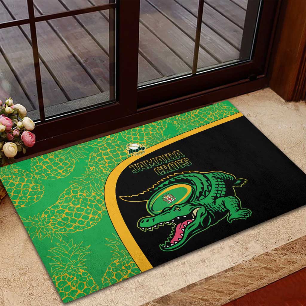 Jamaica Rugby Rubber Doormat Go Champions - Pineapple Pattern