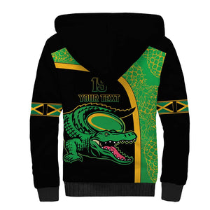 Jamaica Rugby Custom Sherpa Hoodie Go Champions - Pineapple Pattern