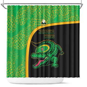 Jamaica Rugby Shower Curtain Go Champions - Pineapple Pattern