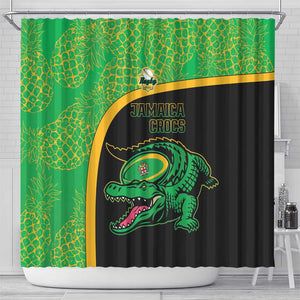 Jamaica Rugby Shower Curtain Go Champions - Pineapple Pattern