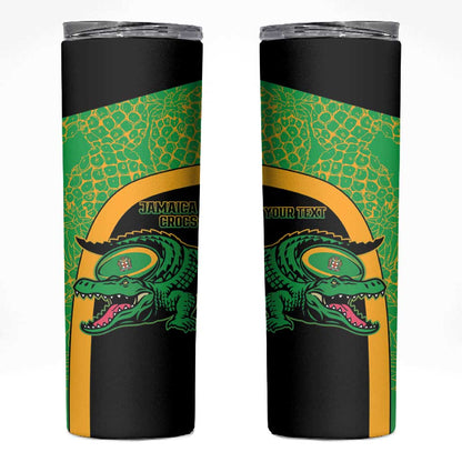 Jamaica Rugby Custom Skinny Tumbler Go Champions - Pineapple Pattern