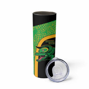 Jamaica Rugby Custom Skinny Tumbler Go Champions - Pineapple Pattern