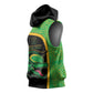 Jamaica Rugby Custom Sleeveless Hoodie Go Champions - Pineapple Pattern - African Pride