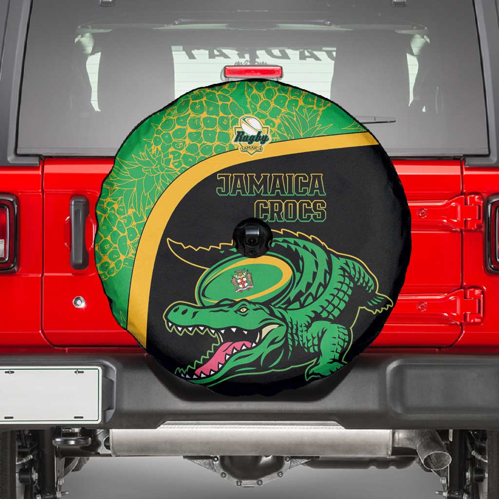 Jamaica Rugby Spare Tire Cover Go Champions - Pineapple Pattern