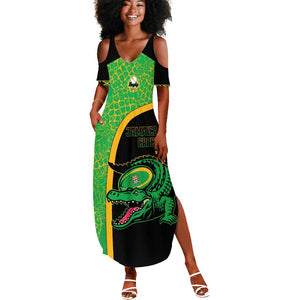 Jamaica Rugby Custom Summer Maxi Dress Go Champions - Pineapple Pattern