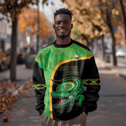 Jamaica Rugby Custom Sweatshirt Go Champions - Pineapple Pattern
