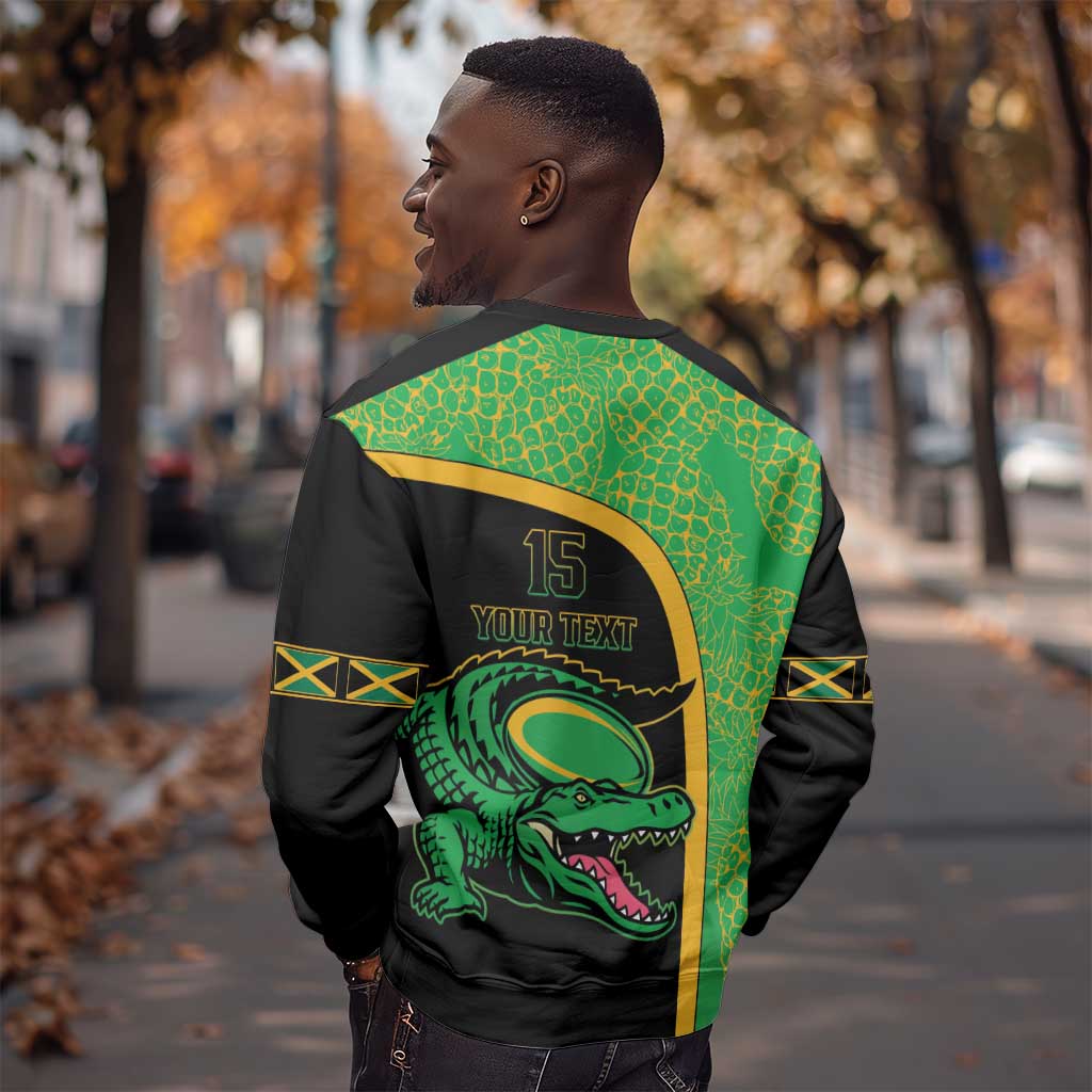 Jamaica Rugby Custom Sweatshirt Go Champions - Pineapple Pattern