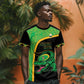Jamaica Rugby Custom T shirt Go Champions - Pineapple Pattern