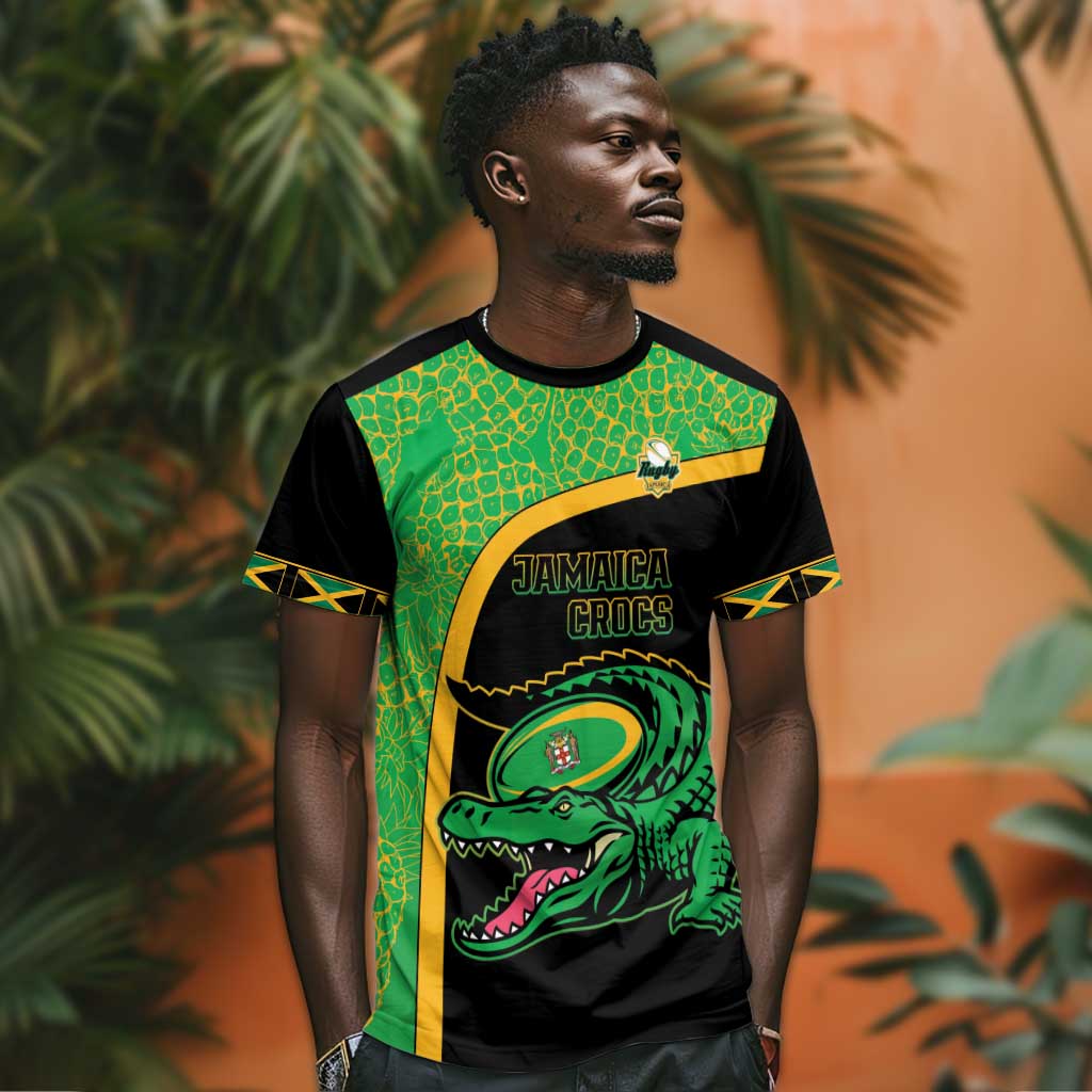Jamaica Rugby Custom T shirt Go Champions - Pineapple Pattern