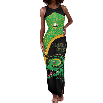 Jamaica Rugby Custom Tank Maxi Dress Go Champions - Pineapple Pattern