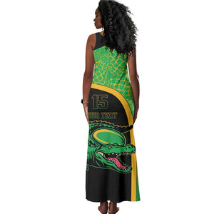 Jamaica Rugby Custom Tank Maxi Dress Go Champions - Pineapple Pattern