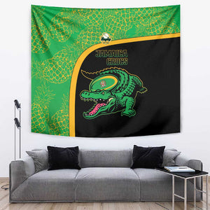 Jamaica Rugby Tapestry Go Champions - Pineapple Pattern