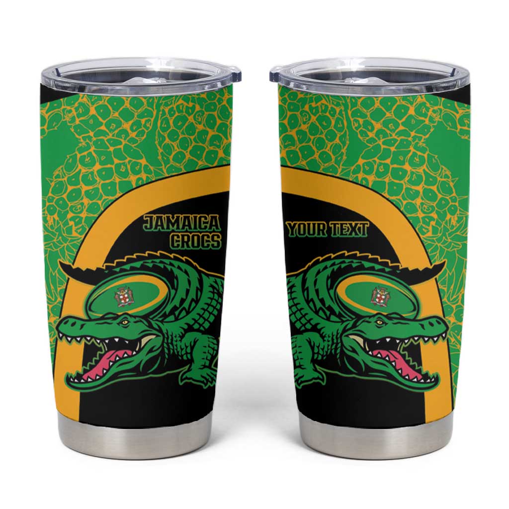 Jamaica Rugby Custom Tumbler Cup Go Champions - Pineapple Pattern