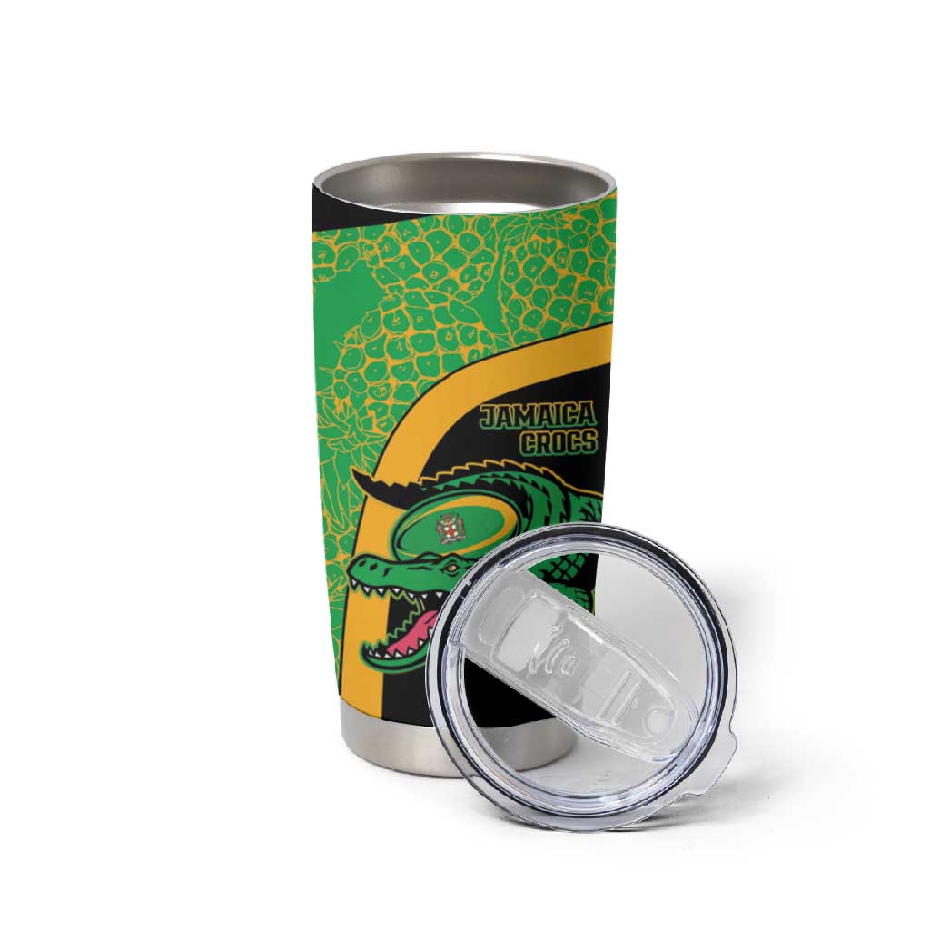 Jamaica Rugby Custom Tumbler Cup Go Champions - Pineapple Pattern
