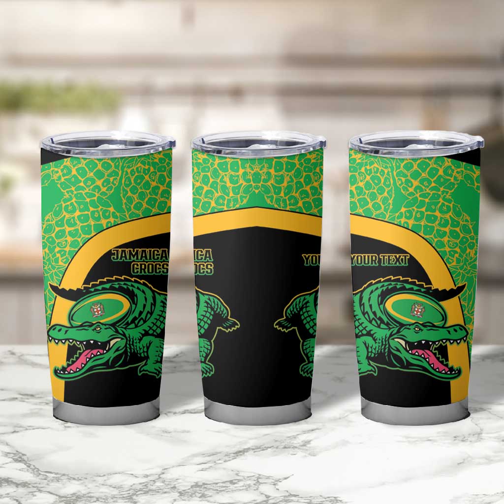 Jamaica Rugby Custom Tumbler Cup Go Champions - Pineapple Pattern