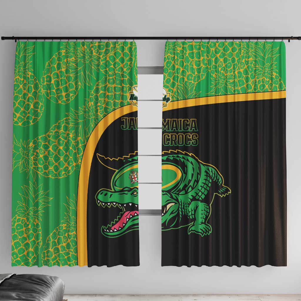 Jamaica Rugby Window Curtain Go Champions - Pineapple Pattern