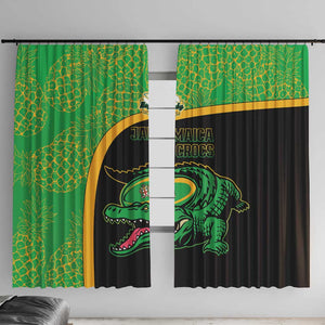 Jamaica Rugby Window Curtain Go Champions - Pineapple Pattern